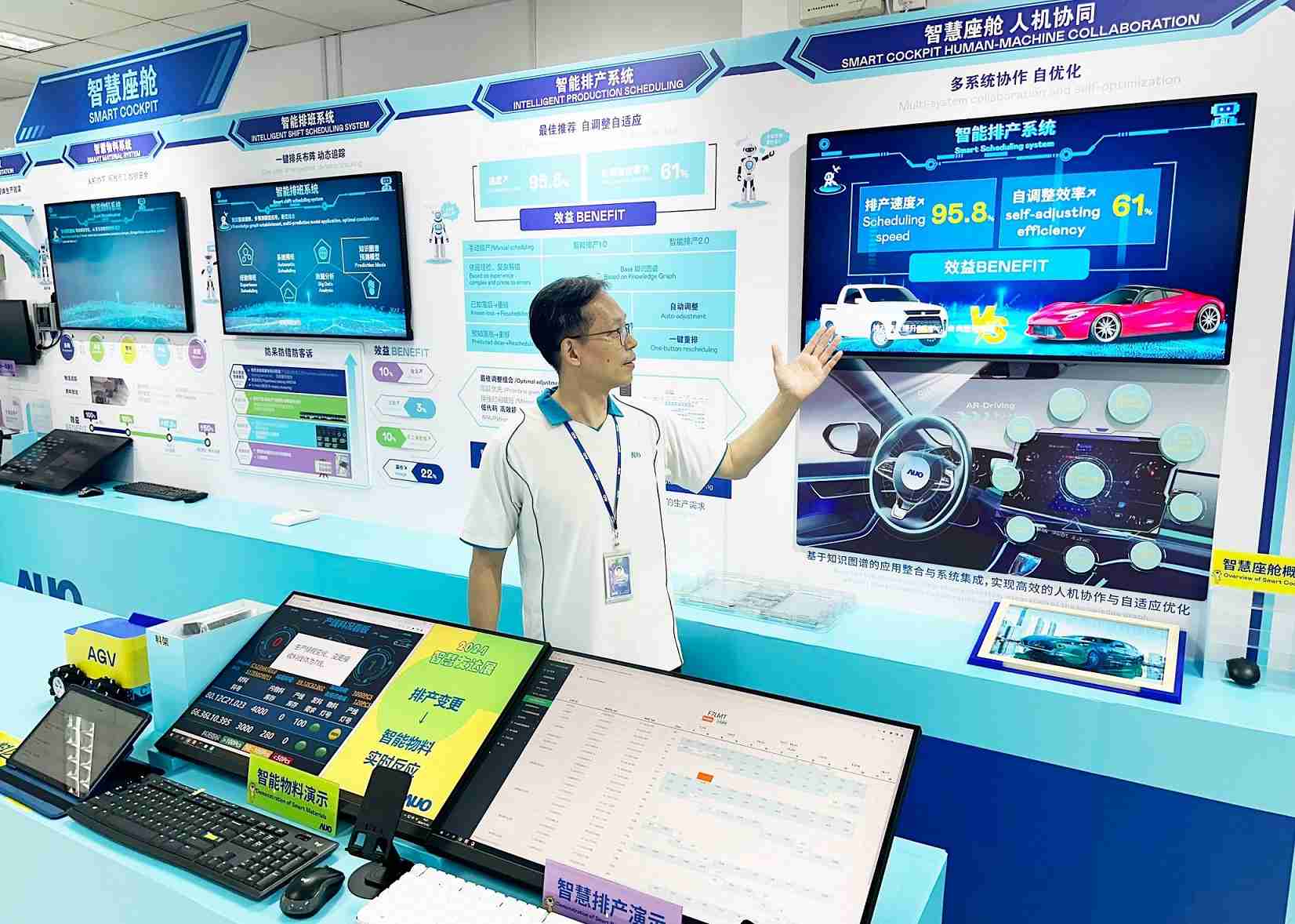 蓝狮在线厦门将5G+ABC技术串联生产管理全流程，，，，打通研发、、采购、、、、生管、、制程、、设备、、、质量等产品全生命周期制造流程，，，完成数字化设计、、智慧供应链、、智能座舱、、、、全流程设备管理、、、、数据驱动优化、、、智慧在线检测、、智慧品管等自适应生产模式升级